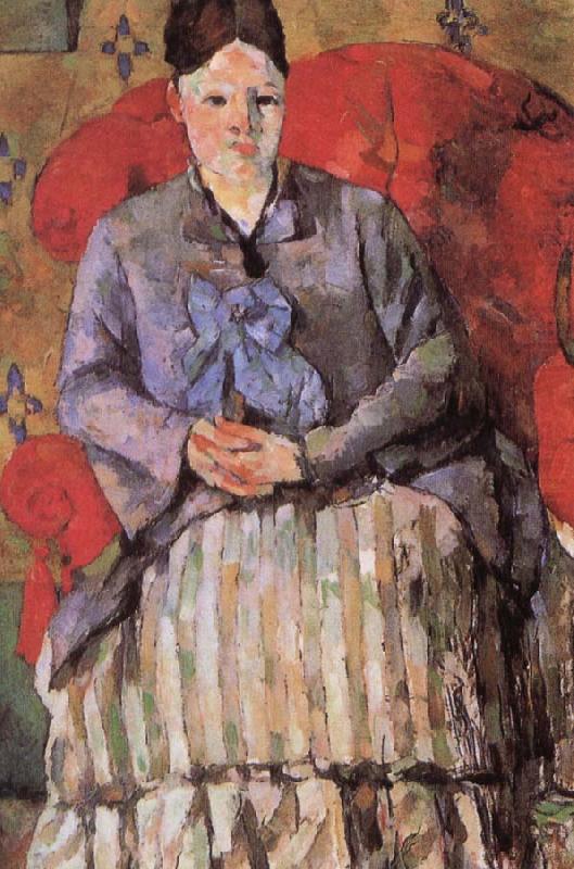 madame cezanne in a red armcbair, Paul Cezanne